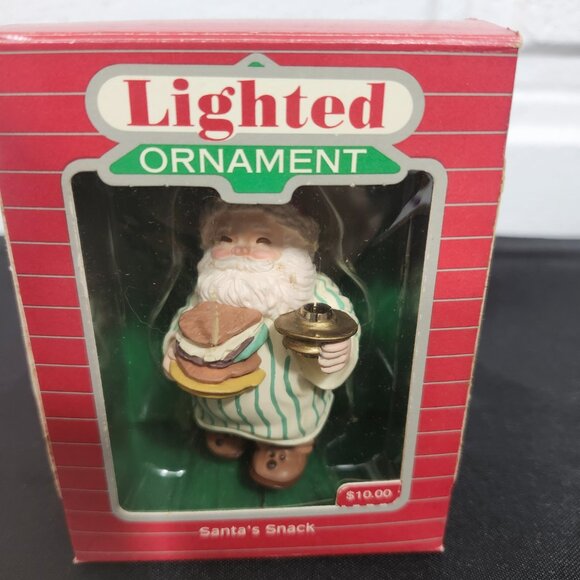 Vintage Lighted Santa's Snack Ornament By Hallmark - Picture 7 of 7